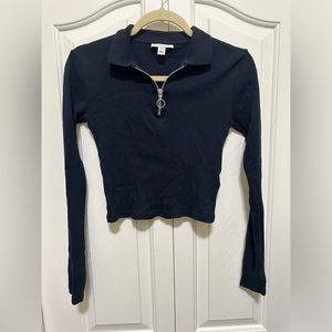 topshop cropped zip long sleeve